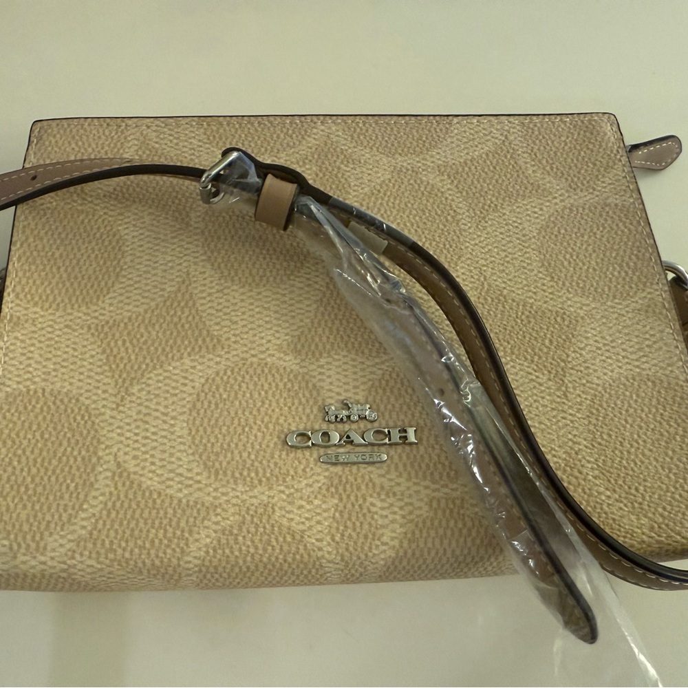 Coach Beige Signature Crossbody Bag - Picture 6 of 7